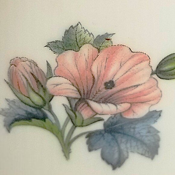 Royal Worcester Porcelain Cigarette Holder Hibiscus Flowers 1970 England Vase - Picture 7 of 11